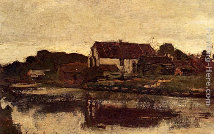 Jan Hendrik Weissenbruch A Farm On The Waterfront
